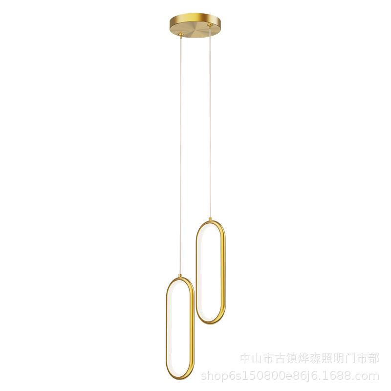 卧室床头吊灯现代简约极简设计师长吊线北欧客厅背景墙餐厅小吊灯 - 图3