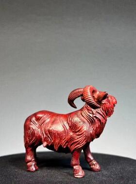 紫檀领头羊生肖羊山羊木雕摆件木手工雕刻工艺品