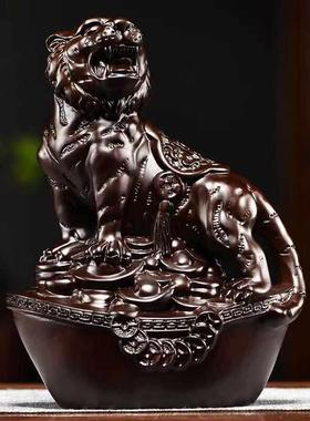 黑檀木十二生肖摆件实木雕鼠牛虎兔龙蛇马羊猴鸡狗猪家居客厅装饰