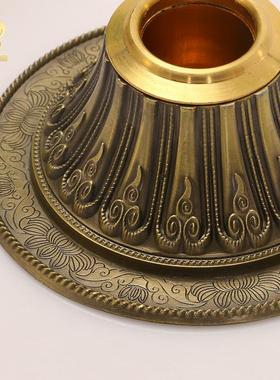 合金手摇转金轮底座手持手转金筒底托藏式转简经纶家居禅修摆件