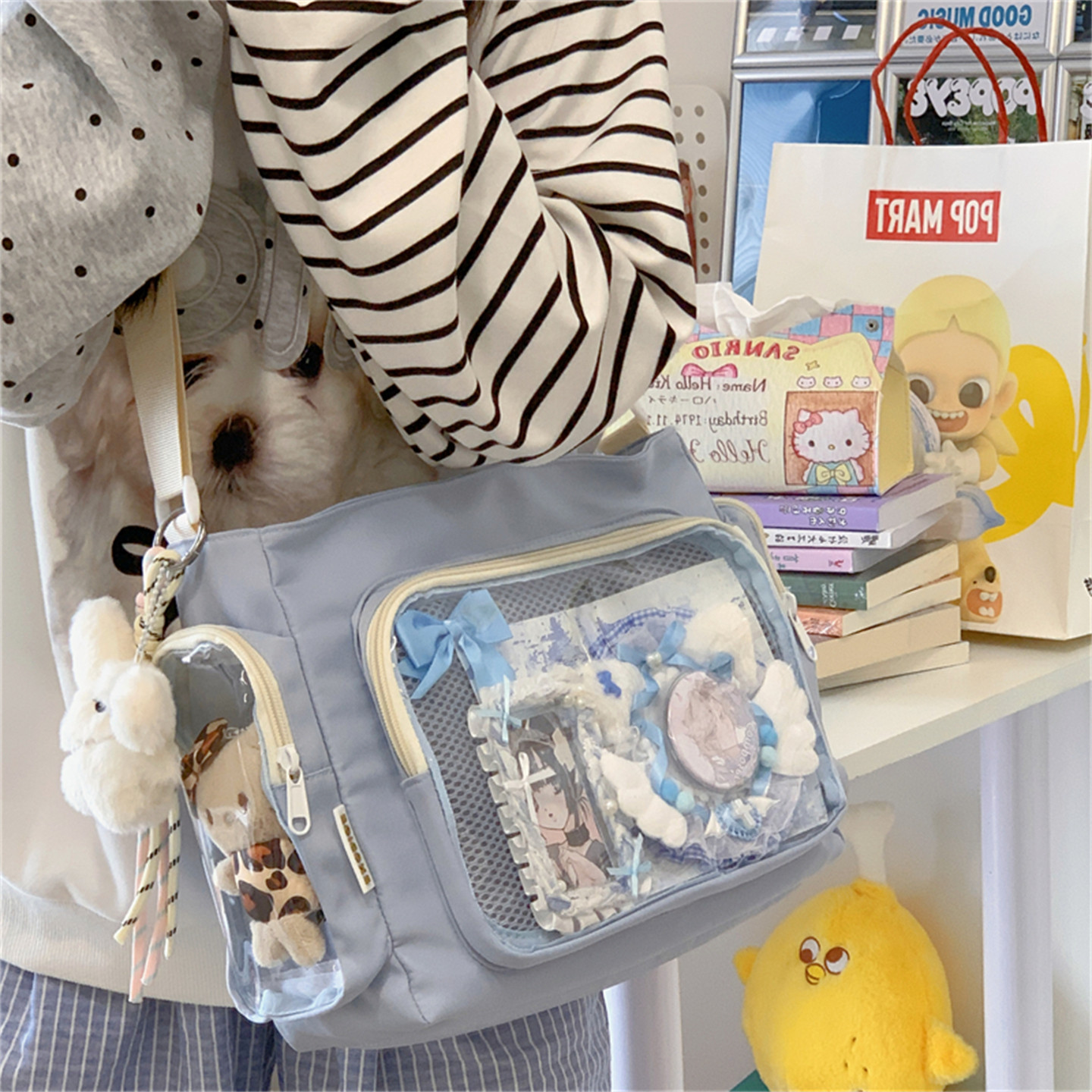 痛包高颜值追星透明的娃包小食量背包大容量学生党斜挎包包挎包女,淘宝优惠券,粉丝福利购,淘宝优惠卷