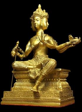 纯铜泰国四面佛摆件大梵天王家居汽车装饰工艺品供奉佛像有求必应