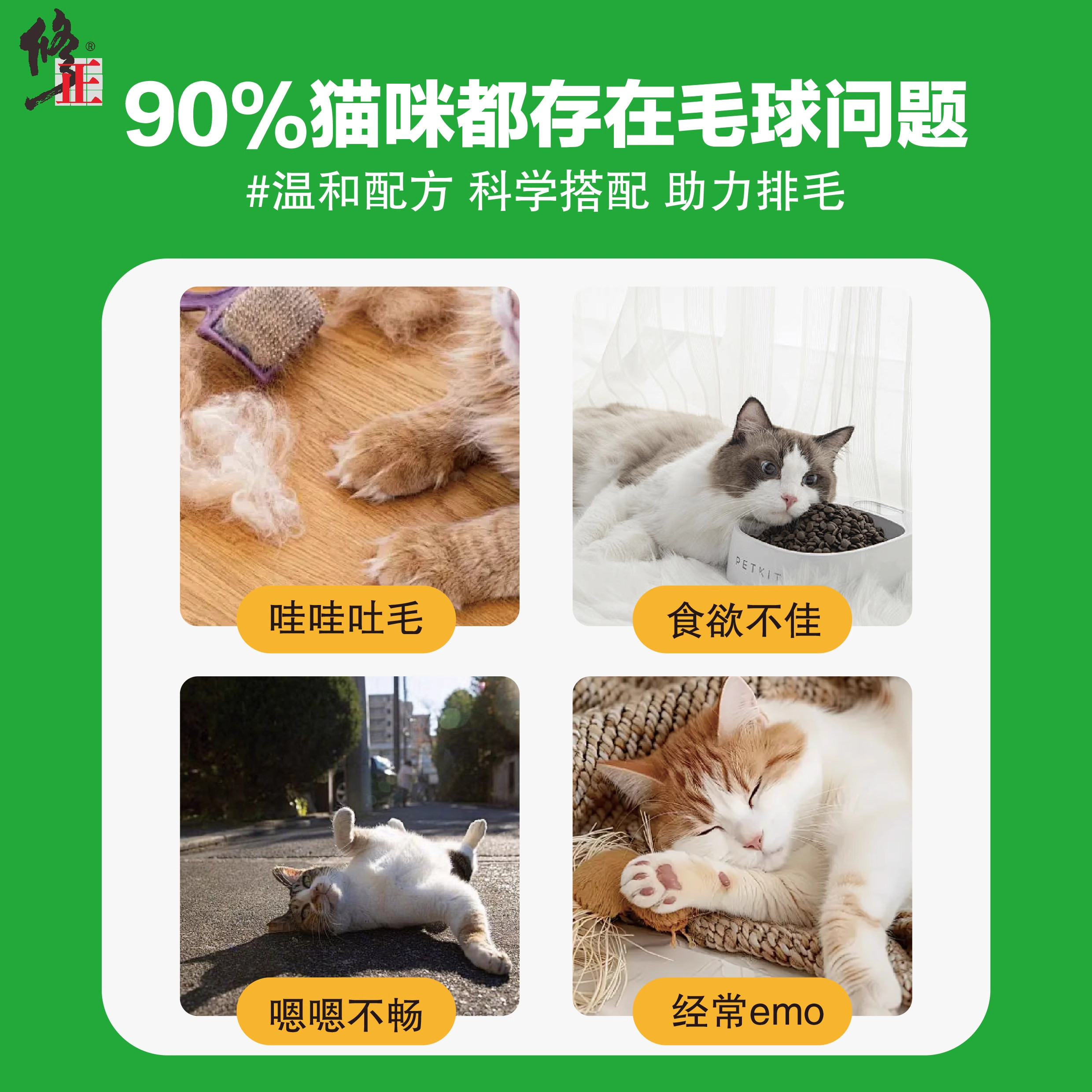 修正益生菌猫草片猫咪化毛球片化毛膏猫咪专用吐毛球温和排毛猫用,淘宝优惠券,粉丝福利购,淘宝优惠卷