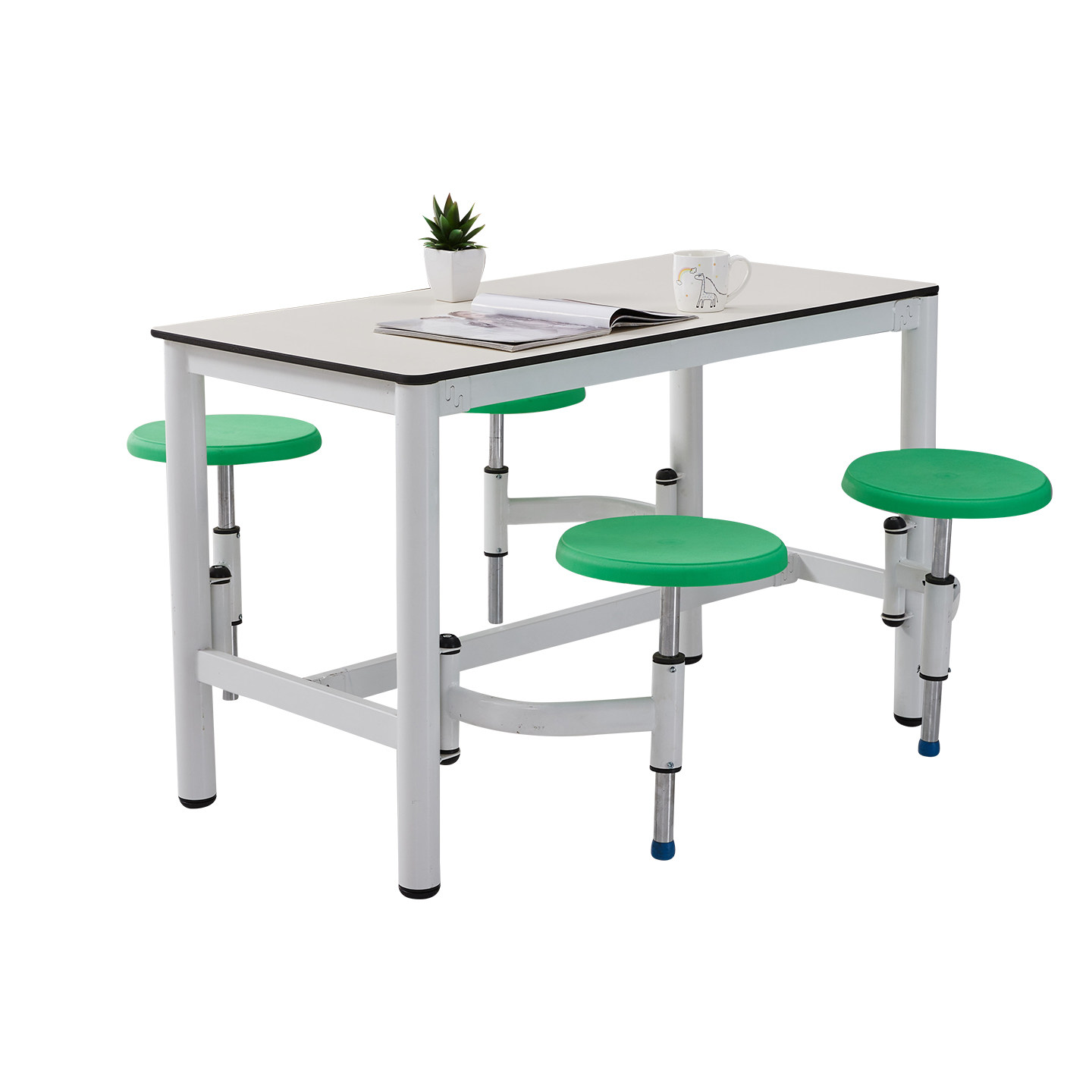 食堂餐桌椅组合学校学生员工地餐厅连体快餐饭店4人6人挂凳收缩桌,淘宝优惠券,粉丝福利购,淘宝优惠卷