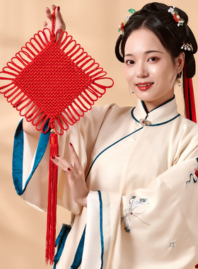 中国结小号金色贴福字挂件招财纳福春节日喜庆大红色门店商场装饰
