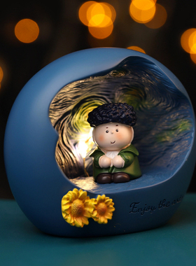 创意萌趣虎年情侣太空人宇航员小夜灯摆件房间卧室桌面装饰睡眠灯