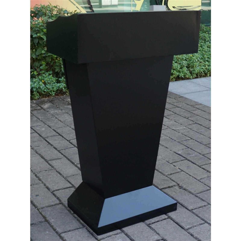 不锈钢演讲台五金讲台桌迎宾台黑色接待台咨 咨客台主持台户外演 - 图0