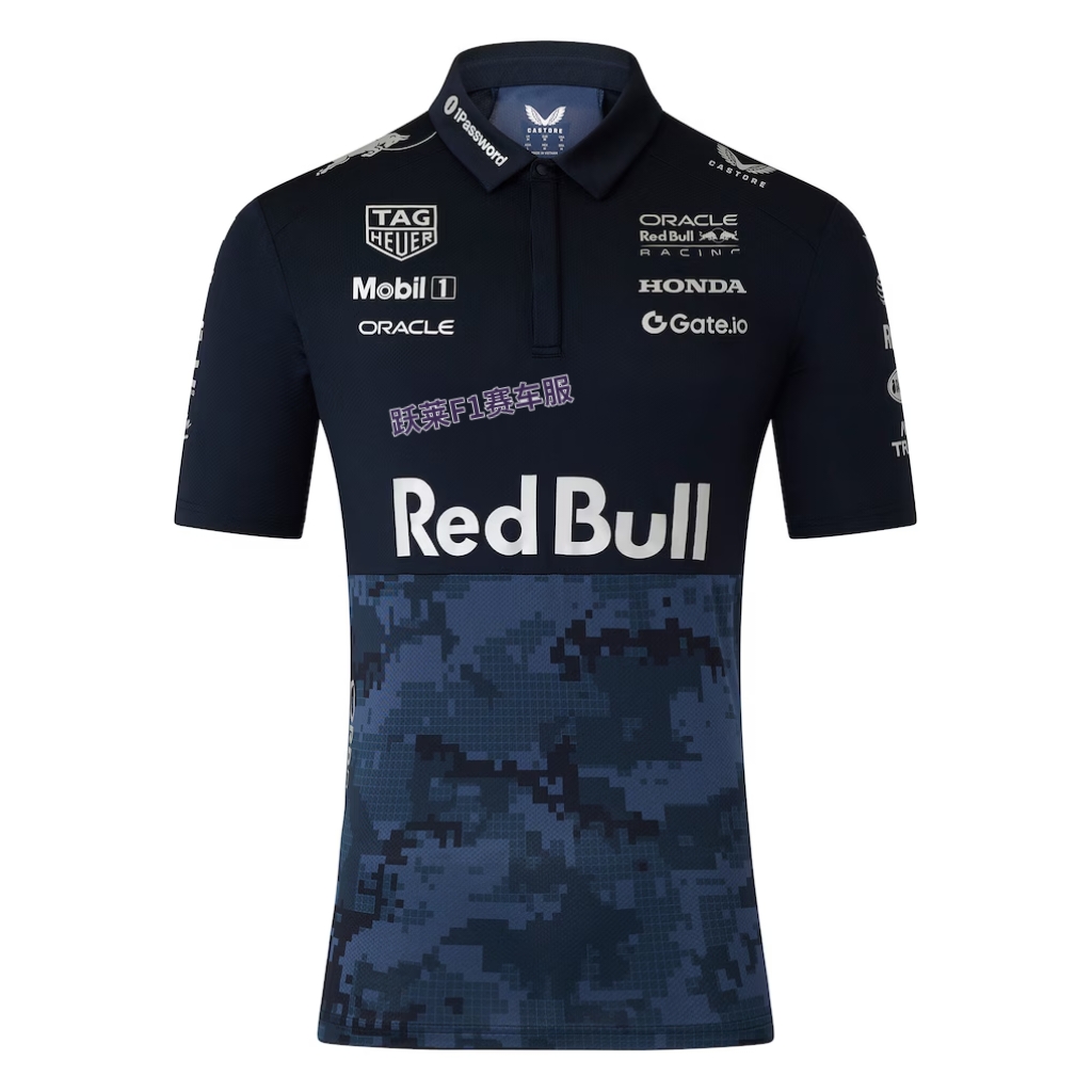 【现货秒发】2025新款F1赛车服POLO衫Red牛短袖迷彩夏季透气休闲 - 图1