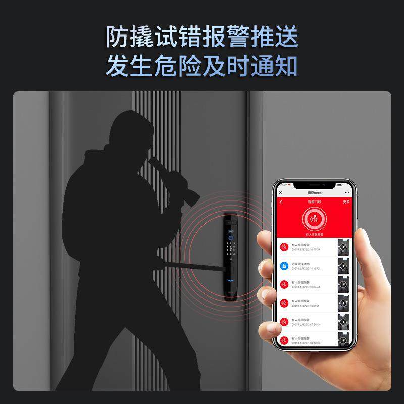 BECK博克全自动智能指纹门锁家用防盗门掌静脉人脸可视内外双摄K5 - 图2
