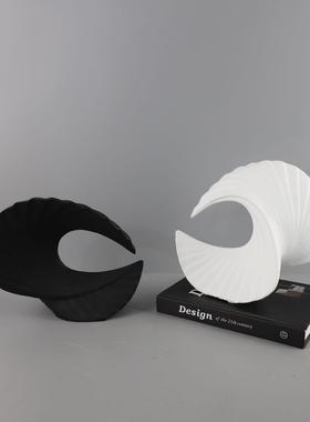 北欧海浪扇子工艺品树脂摆设客厅电视柜样板房展示柜摆件饰品手工