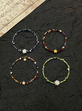 手绳编织五彩绳彩虹手链