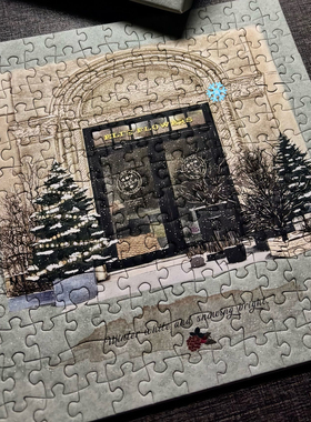 新款纸质摆台桌面潮玩玩具四季花店拼图成人169片复古精美摆件