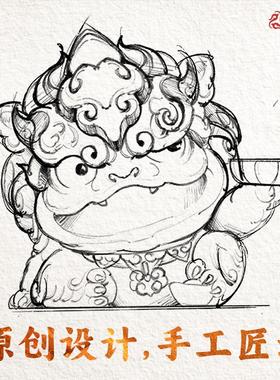 貔貅丨琢匠原创国风铜皮丘手把件办公室桌面饰品家居装饰迷你摆件