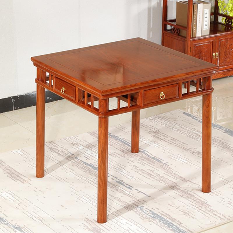 红木刺猬紫檀小方桌花梨木鸡翅木正四方桌中式彷古打牌棋牌茶桌子 - 图3