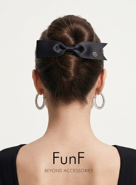 FunF/乐纷绮 流星蝴蝶结缎带顶夹韩式公主风抓夹鸭嘴夹设计感发饰