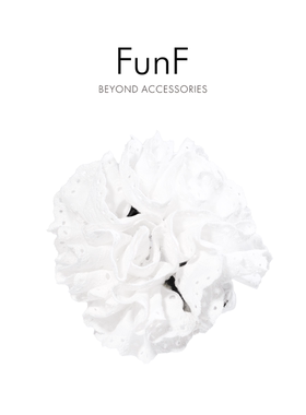 FunF/乐纷绮 哈尼克孜蕾丝花边大肠发圈高级感气质发绳 芭蕾星云