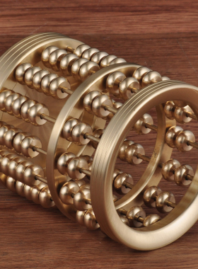 铜笔筒摆件算盘笔筒中式创意笔筒工艺礼品摆饰家居客厅书房办公室