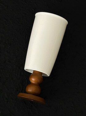 法式复古高脚陶瓷花瓶 家居氛围感鲜花水培器 咖啡店民宿软装摆件