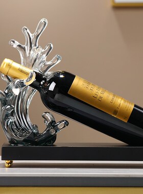 红酒架摆件风生水起 高档大气轻奢客厅软装高级感酒柜装饰品摆件