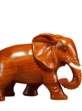 实木质雕刻一对大象摆件花梨木象家居客厅摆设电视柜装饰工艺礼品