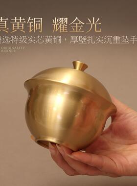全铜创意烟缸复古艺术轻奢家居装饰摆件带盖品位烟灰缸办公室摆件