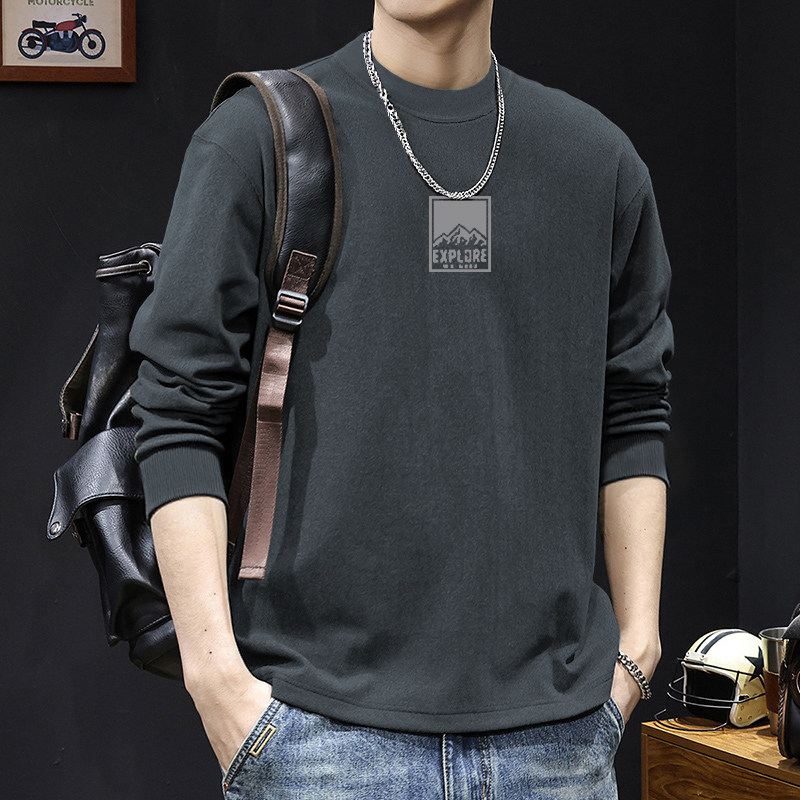 简木迹双面德绒打底衫男士长袖t恤圆领秋冬季新款保暖内搭上衣男,淘宝优惠券,粉丝福利购,淘宝优惠卷