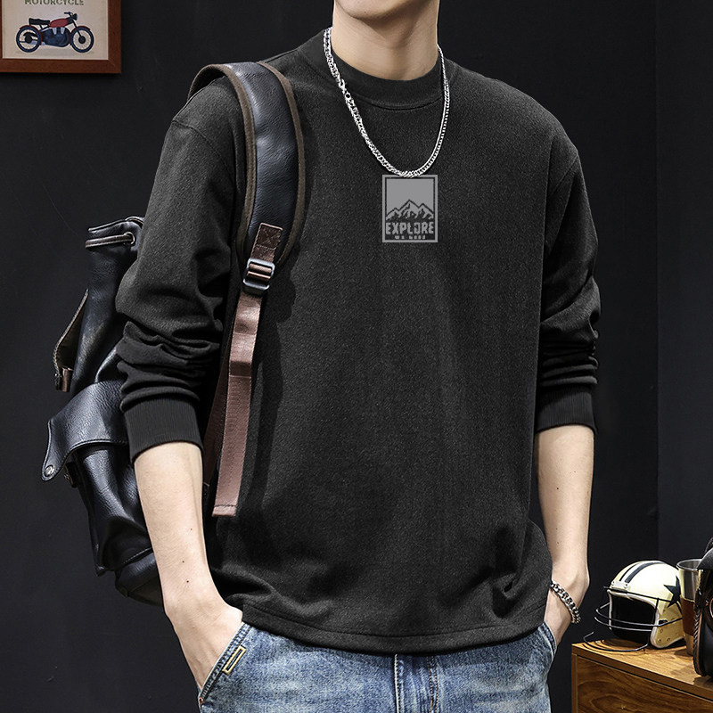 简木迹双面德绒打底衫男士长袖t恤圆领秋冬季新款保暖内搭上衣男,淘宝优惠券,粉丝福利购,淘宝优惠卷