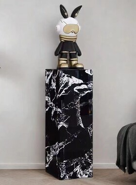 网红奢石岩板花架摆台家居客厅玄关摆件底座酒店会所展厅展示台