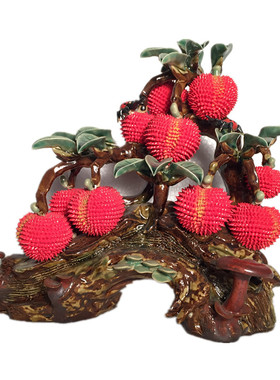 石湾公仔陶瓷满堂红摆件玄关客厅电视柜荔枝装饰品乔迁新居送礼品