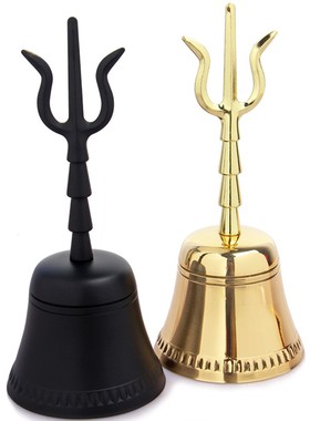 厚德居 教法器用品 佛具 手摇铃 法铃 道士铜铃 三清铃 三叉铃