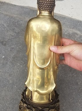 纯铜南无阿弥陀佛像接引佛摆件家居供奉属猪属狗本命佛摆设