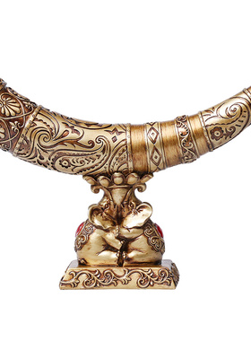 招财象牙欧式摆件客厅家