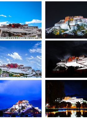 布达拉宫背景布画客厅o沙发挂画西藏风景民宿房间墙画背胶无痕壁
