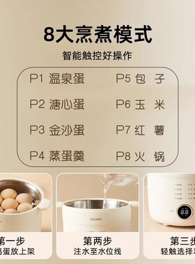 德国不锈钢蒸蛋器家用多功能大容量全自动断电预约2024新款煮蛋器