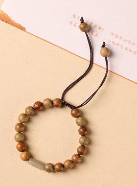 无比温柔的你 国风小众绿檀木手串男女款木质文玩 上手温柔又显白