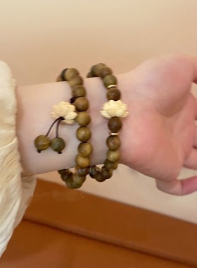 木串珠莲花手链2024女生新款中式手串禅意小众复古手饰闺蜜