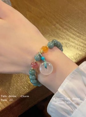 国潮ins学生闺蜜平安扣手链小众设计轻奢中式森系复古风甜美手绳