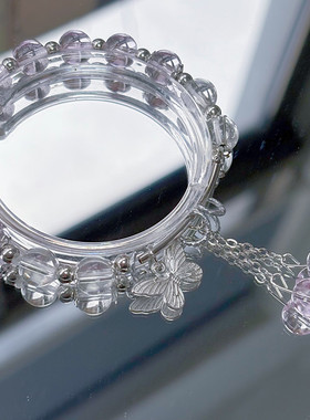 新款蝴蝶转运手链ins小众设计仿紫水晶手串送女友闺蜜