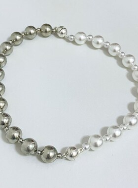 轻奢小众珍珠拼接项链高级设计感多用可拆卸磁吸百搭锁骨链手链女