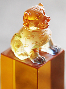 古法琉璃十二生肖印章摆件鼠年老鼠摆件生肖蛇高档礼品定制刻字