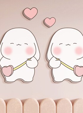 墙面装饰墙贴补漏遮丑神器卡通情侣动物温馨卧室房门立体自粘贴画