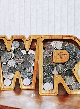 2024年新英文字母摆件存钱罐居家饰桌面公办室礼礼物展