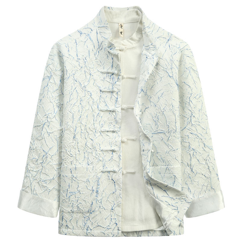 春秋新款唐装男中国风盘扣上衣立体浮雕提花中式复古国潮外套男,淘宝优惠券,粉丝福利购,淘宝优惠卷