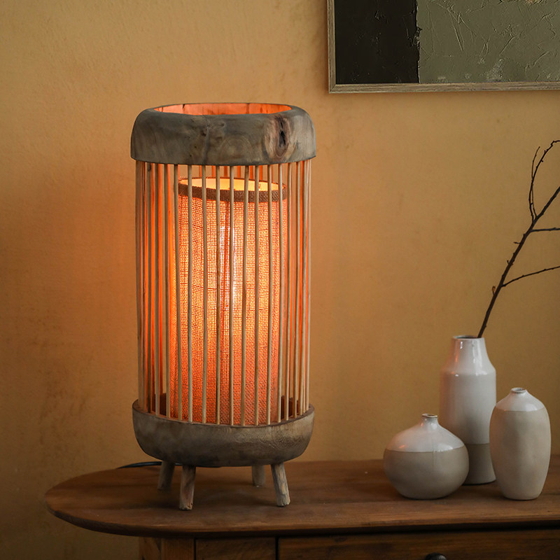 手作原木三脚落地灯客厅沙发旁摆件氛围灯复古侘寂风民宿卧室摆设,淘宝优惠券,粉丝福利购,淘宝优惠卷