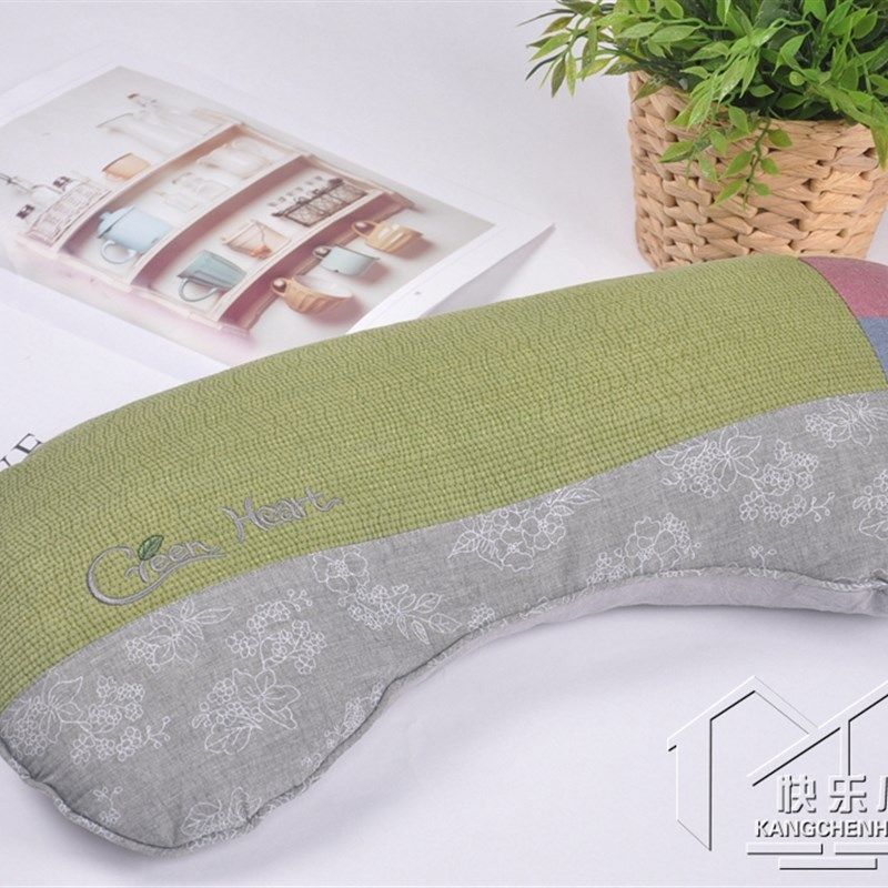 韩国砂洗棉U型颈椎荞麦枕头纳米管护颈椎单人PE软管助睡眠月牙,淘宝优惠券,粉丝福利购,淘宝优惠卷