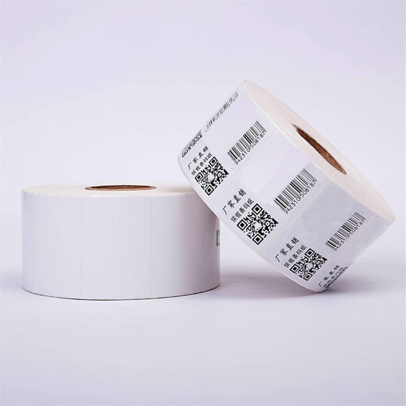 Self-adhesive printing paper label blank barcode sticker coated paper price label 45*50*5000 double row