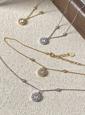 星点手链S925银镀18K金白金色星光锆石满钻手链轻奢小众爆款高级