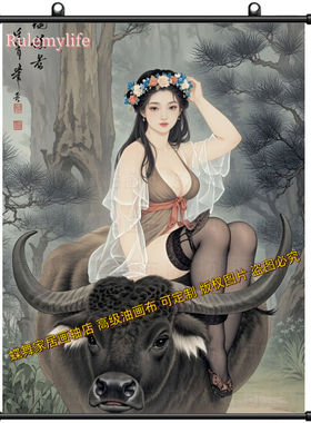 中国大陆卧室中式油画布