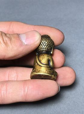 铜器小佛像纯铜黄铜迷你号口袋佛如来佛祖茶宠摆件香插工艺品