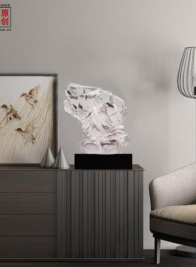 创意新款软装配饰摆件仿琉璃艺术品现代家居饰品透明石头